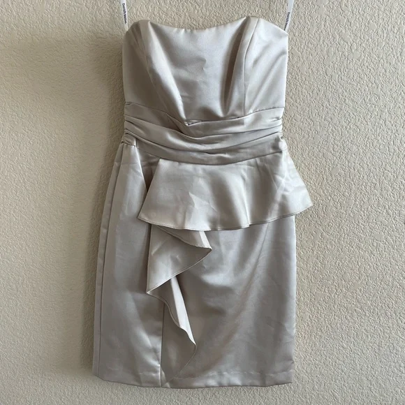 david's bridal peplum dress David's Bridal Peplum Wedding Gown. Never Worn Size 14